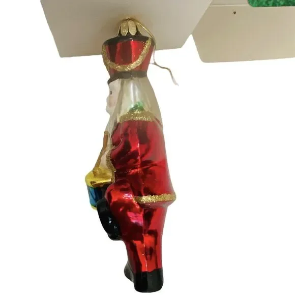 Vtg Santa Claus Drummer Band European Style Hand Blown Glass Christmas Ornament - Picture 6 of 16